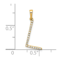 Load image into Gallery viewer, 14K Diamond Letter L Initial Pendant
