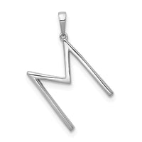 Load image into Gallery viewer, 14K White Gold Diamond Letter M Initial Pendant
