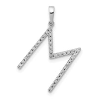 Load image into Gallery viewer, 14K White Gold Diamond Letter M Initial Pendant
