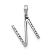 Load image into Gallery viewer, 14K White Gold Diamond Letter N Initial Pendant

