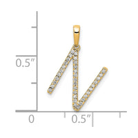 Load image into Gallery viewer, 14K Diamond Letter N Initial Pendant
