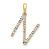 Load image into Gallery viewer, 14K Diamond Letter N Initial Pendant
