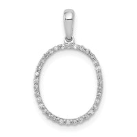 Load image into Gallery viewer, 14K White Gold Diamond Letter O Initial Pendant
