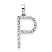 Load image into Gallery viewer, 14K White Gold Diamond Letter P Initial Pendant
