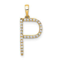 Load image into Gallery viewer, 14K Diamond Letter P Initial Pendant
