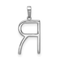 Load image into Gallery viewer, 14K White Gold Diamond Letter R Initial Pendant
