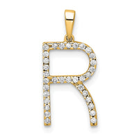 Load image into Gallery viewer, 14K Diamond Letter R Initial Pendant
