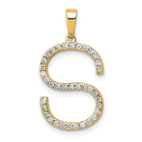 Load image into Gallery viewer, 14K Diamond Letter S Initial Pendant
