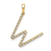 Load image into Gallery viewer, 14K Diamond Letter W Initial Pendant
