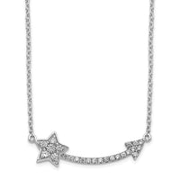 Load image into Gallery viewer, 14k White Gold Diamond Star and Arrow Pendant Necklace
