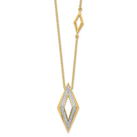 Load image into Gallery viewer, 14k Polished Fancy Diamond 18in Necklace
