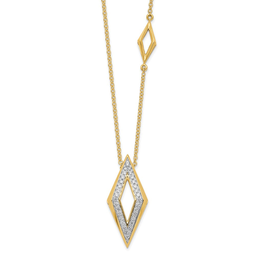 14k Polished Fancy Diamond 18in Necklace
