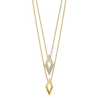 Load image into Gallery viewer, 14k Polished Fancy Double Strand Diamond 16in Necklace
