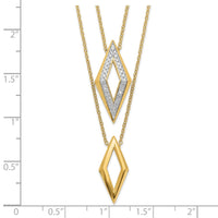 Load image into Gallery viewer, 14k Polished Fancy Double Strand Diamond 16in Necklace
