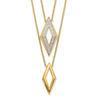 Load image into Gallery viewer, 14k Polished Fancy Double Strand Diamond 16in Necklace
