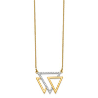 Load image into Gallery viewer, 14k Polished Triple Triangle Diamond 18in Necklace
