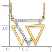 Load image into Gallery viewer, 14k Polished Triple Triangle Diamond 18in Necklace
