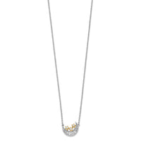 Load image into Gallery viewer, 14k Two-tone Moon w/3-Stars Diamond 18in Necklace
