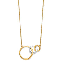 Load image into Gallery viewer, 14k Two-tone Polished Triple Circle 18in Necklace
