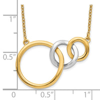 Load image into Gallery viewer, 14k Two-tone Polished Triple Circle 18in Necklace

