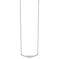 Load image into Gallery viewer, 14k White Gold Polished Diamond Bezel Set Bar 18in Necklace
