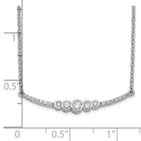 Load image into Gallery viewer, 14k White Gold Polished Diamond Bezel Set Bar 18in Necklace
