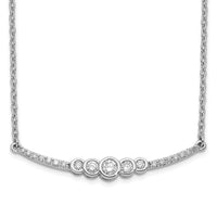 Load image into Gallery viewer, 14k White Gold Polished Diamond Bezel Set Bar 18in Necklace

