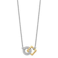 Load image into Gallery viewer, 14k Two-tone Polished Dia. Circle and Square 18in Necklace
