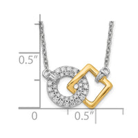 Load image into Gallery viewer, 14k Two-tone Polished Dia. Circle and Square 18in Necklace
