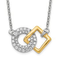 Load image into Gallery viewer, 14k Two-tone Polished Dia. Circle and Square 18in Necklace
