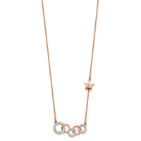Load image into Gallery viewer, 14k Rose Gold Diamond Circles w/Star 18in Necklace
