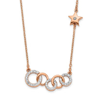 Load image into Gallery viewer, 14k Rose Gold Diamond Circles w/Star 18in Necklace
