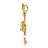Load image into Gallery viewer, 14k Citrine and Diamond Cat Pendant

