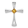 14k White Gold Citrine and Diamond Cross Chain Slide