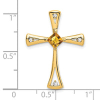 Load image into Gallery viewer, 14k Citrine and Diamond Cross Chain Slide
