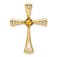Load image into Gallery viewer, 14k Citrine and Diamond Cross Chain Slide
