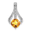 14k White Gold Citrine and Diamond Pendant