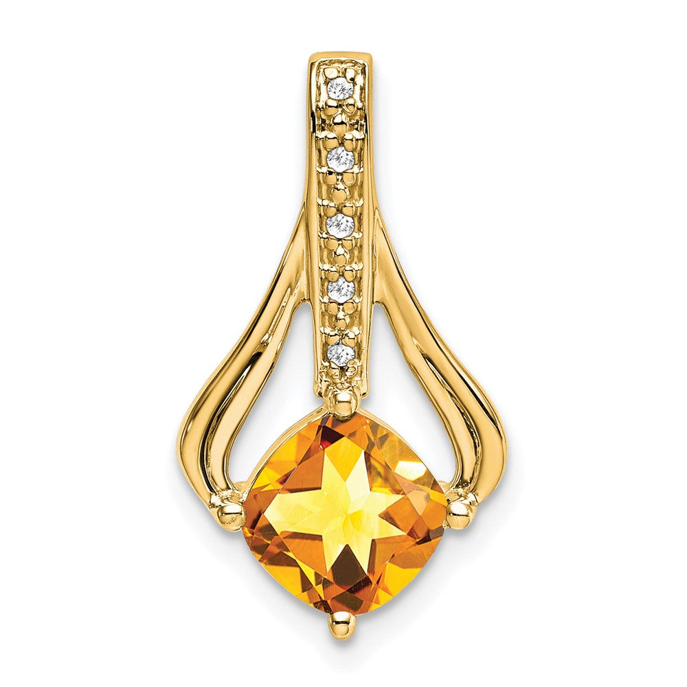 14k Citrine and Diamond Pendant