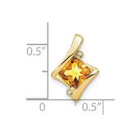Load image into Gallery viewer, 10k Yellow Gold Citrine and Diamond Pendant
