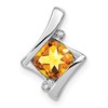 14k White Gold Citrine and Diamond Pendant