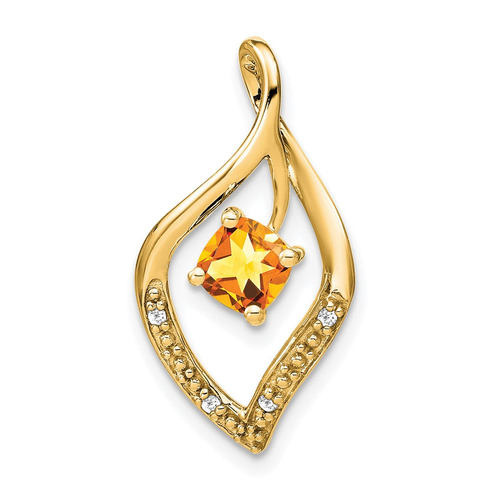 14k Citrine and Diamond Pendant