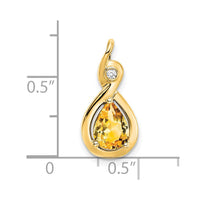 Load image into Gallery viewer, 14k Pear Citrine and Diamond Pendant
