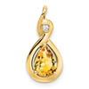 14k Pear Citrine and Diamond Pendant