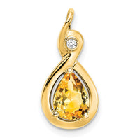 Load image into Gallery viewer, 14k Pear Citrine and Diamond Pendant
