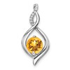 14k White Gold Citrine and Diamond Pendant