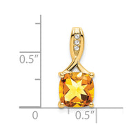 Load image into Gallery viewer, 14k Cushion Citrine and Diamond Pendant
