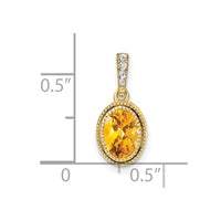 Load image into Gallery viewer, 14k Oval Citrine and Diamond Pendant
