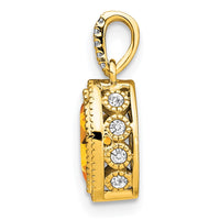 Load image into Gallery viewer, 14k Marquise Citrine and Diamond Pendant
