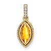 14k Marquise Citrine and Diamond Pendant