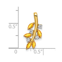 Load image into Gallery viewer, 14k Citrine and Diamond Leaves Pendant
